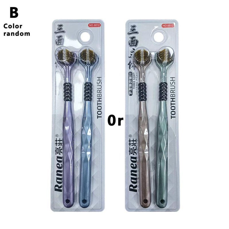 Garnier U-shaped three-sided soft bristle toothbrush, premium home use, for gum care and tongue cleaning.